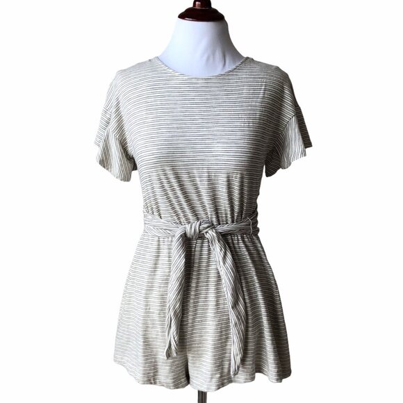 Lush Tie-Back Striped Short Romper XS Women’s Nordstrom - Picture 1 of 12